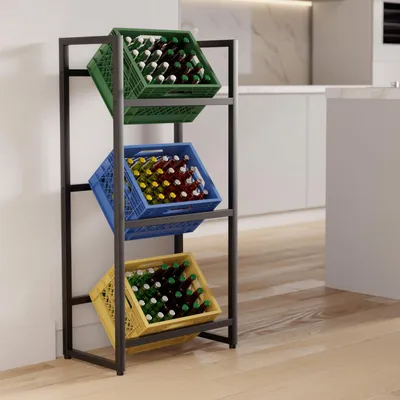 Produktbild von TroniTechnik® Getränkekistenregal 3 Kisten Kistenregal 3 Kästen Bierkastenständer Getränkeständer