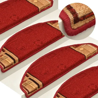 Produktbild von The Living Store Treppenmatten Selbstklebend 15 Stk. Rot 65x21x4 cm