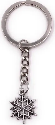 Produktbild von Onwomania Schlüsselanhänger Schneeflocke Eis klein Metall Anhänger Charm