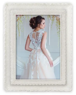 Immagine prodotto di Cornice per matrimonio in plastica rettangolare bianca per 15x20 cm