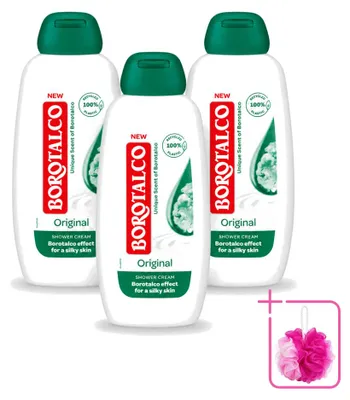 Immagine prodotto di 3 flaconi di Bagnoschiuma Borotalco Originale - 250 ml - Confezione risparmio - 3 pezzi