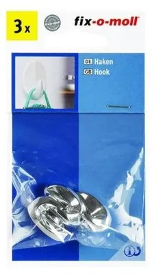 Image de Fix-o-moll Crochets Cuisine_2_crochets_argent_de_43x26mm - Fix-o-moll