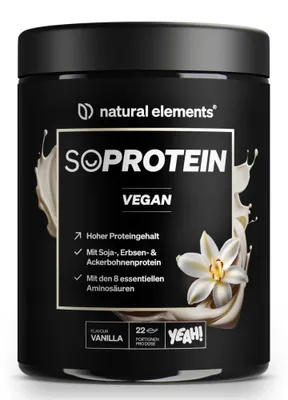 Produktbild von SoProtein Vegan - 660 g Pulver_für 22 Portionen / Vanilla