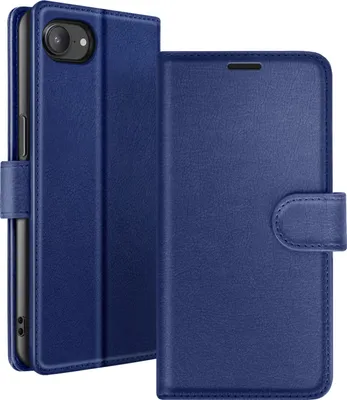 Zdjęcie produktu dla Zanaé, etui składane na iPhone'a 16e z przegródką na karty i zapięciem magnetycznym, granatowe