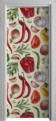 Produktbild von Tür Selbstklebende 80x210 cm Türfolie Türtapete Klebefolie - Illustrationen von Gemüse
