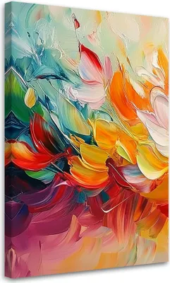 Produktbild von Leinwandbild Bunte moderne Abstraktion 80x120 Feeby Bunt bild für die wand bereit zum aufhängen