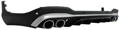Immagine prodotto di Diffusore paraurti posteriore, silenziatore, finitura argento, per Mercedes GLC SUV X253 restyling dal 2020, design GLC43.