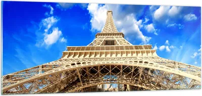 Produktbild von Bilder auf glas - Architektur paris stadt eiffel - 100x40cm - Glasbilder - Wandbilder - Kunstdruck - zum Aufhängen bereit - Wanddekoration aus Glas - Glas Bilder - Wandbild auf Glas - GAB100x40-2479