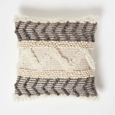 Produktbild von HOMESCAPES Kelim Kissen Lindi creme-grau - Kissen 45 x 45 cm mit Füllung
