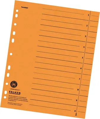 Produktbild von Falken 500x Trennblätter 24 x 30cm 230g/m2 100er Poly Orange 80001704F