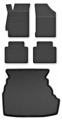 Zdjęcie produktu dla Dywaniki gumowe + mata bagażnika do Toyota Camry VI 2001-2006 (sedan) – czarne, dobierane – Wielganizator Semi-Universal