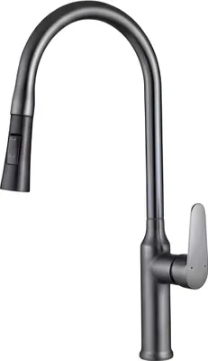 Produktbild von Avizar, Ausziehbare Küchenarmatur mit flexiblem Brausekopf, Schwarz / Silber