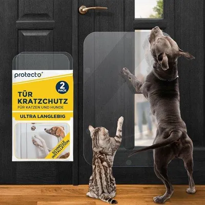 Obrázek produktu pro Síť proti hmyzu pro kočky a psy, balení po 2 kusech, 75 x 50 cm – průhledná síť pro kočky a psy – ochrana balkonů, oken a nábytku