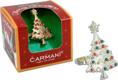 Produktbild von Serviettenring mit Weihnachtsbaummotiv, Gold