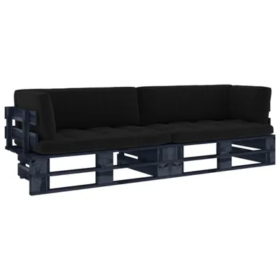 Produktbild von Möbel 2-Sitzer-Palettensofa Schwarz Imprägniertes Kiefernholz - Gartenmöbelset 3066656