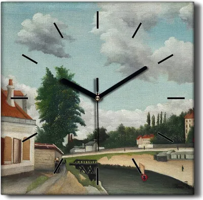 Produktbild von Coloray Hodiny Unikátní 30x30 cm  Tiché hodiny Pro obývací pokoj a kuchyň Nástěnné hodiny Plátno Černé ručičky hodin - Budova stromu města