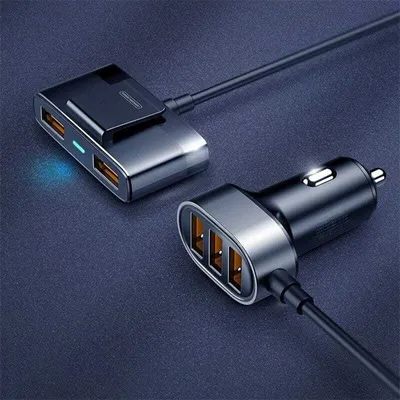 Produktbild von Joyroom Schnelles Autoladegerät 5Xusb 6.2A mit Extender Schwarz