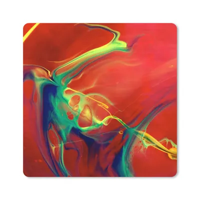 Produktbild von MuchoWow® Mauspad Mousepad Kunst - Tinte - Farben - Psychedelisch 20x20 cm - Mousepads - Maus Mat - Pad - Mausunterlage - Desk Mat - Bureauartikeln