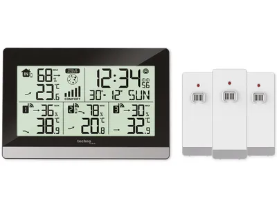 Produktbild von Technoline WS 7065, Schwarz, Indoor humidity, Outdoor humidity, Innen-Thermometer, Außen-Thermometer, Thermometer, Hygrometer, Thermometer, 20 - 95%, 20 - 95%