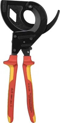 Image de Knipex coupe-câble longueur 320mm VDE fonction cliquet. Largeur de travail 60mm avec gaines à 2 composants - 95 36 320
