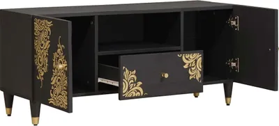 Obrázok produktu pre vidaXL TV skrinka s policou čierna 105 x 33 x 46 cm masívne mangové drevo