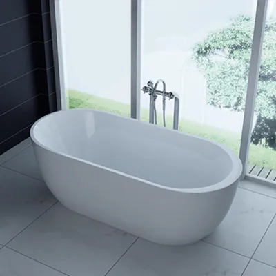 Immagine prodotto di PureHaven vasca freestanding in acrilico 170x80 cm elegante incl. sifone protezione dal troppo pieno facile da pulire superficie extra robusta telaio bianco