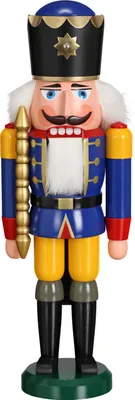 Produktbild von Seiffener Volkskunst - Nussknacker, König blau, 39 cm