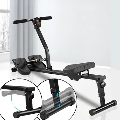 Produktbild von Rudergerät – Fitnessgerät – Indoor-Training – 12 Widerstandsstufen – Klappbar – Schwarz