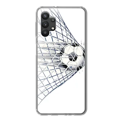 Produktbild von MuchoWow® Handyhülle Schutzhülle Hülle für Samsung Galaxy A32 5G Eine Illustration eines Fußballs, der ins Tor geht - Jungen - Mädchen - Kinder Silikon Softcase Handy Hülle - Softcase