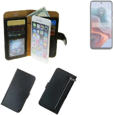 Produktbild von K-S-Trade Schutz Hülle kompatibel mit Motorola G34 5G Klapphülle Case Phone cover Slim Handytasche Handy Hülle schwarz aus Kunstleder (1 Stk)