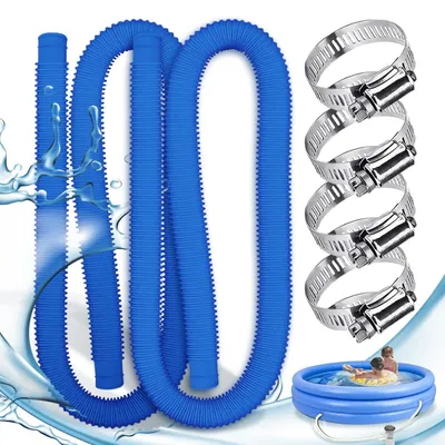 Produktbild von 32 mm Schwimmbadschläuche, 2 Stück mit 4 Edelstahlklemmen