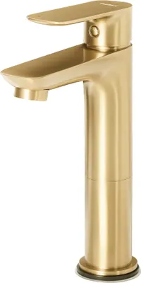 Produktbild von BELIANI Waschtischarmatur Gold aus Messing Matt Einhebelmischer Mischbatterie Waschbeckenarmatur Wasserhahn Badezimmer Modernes Design