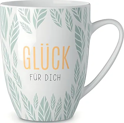 Produktbild von Porzellanbecher 250ml Motiv Blatt