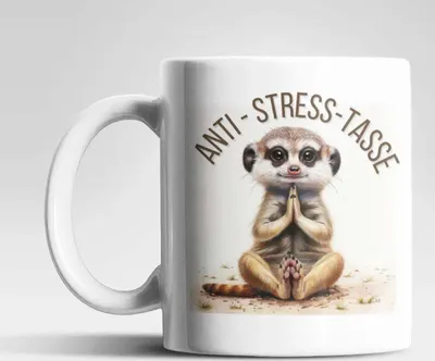 Produktbild von Anti Stress Baby Erdmännchen Kaffeetasse Teetasse Tasse Geschenkidee 325 ml
