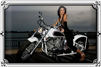 Produktbild von Blechschild Motorrad 30x20cm Biker Girl Pinup Frau