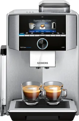A Siemens coffee machine with two cups of espresso.