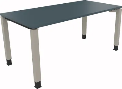 Produktbild von Schreibtisch Vierfuß Quadratrohr B1600xT800xH680-820 si/Lavagrau