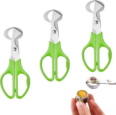 Image de Ciseaux en acier inoxydable Unyqoos® pour ouvrir facilement les œufs de caille et les petits œufs, avec un manche ergonomique antidérapant, et lavables au lave-vaisselle