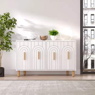 Immagine prodotto di Skye Decor, Tiger - White, consolle, pannelli truciolari rivestiti al 100% in melamina, bianco, 120 x 29,6 x 73,6 cm