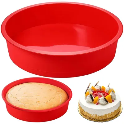 Produktbild von Silikonbackform Backform Kuchenform - Ø 21,5 cm - Rund - Antihaftbeschichtung - 2 Stück