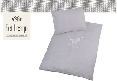 Produktbild von Sei Design Bettwäsche Kinderwagen 60x80+30x40 SET 2 Tlg. Pünktchen taupe