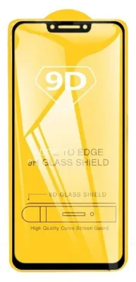 A yellow background with a graphic representation of a phone screen protector.