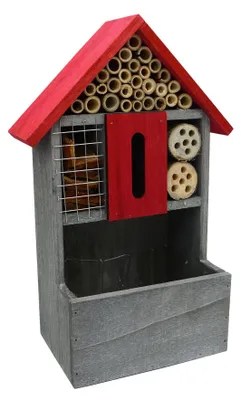 Produktbild von Solidchoice – Insektenhotel aus Holz für Hummeln und Bienen, bepflanzbar