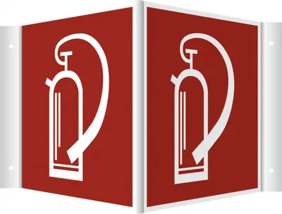 Produktbild von Dreifke® Schild Feuerlöscher | extra langnachleuchtend | ASR A1.3 (2007) BGV ... Winkelschild | 148x148 | PVC