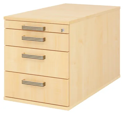 Produktbild von bümö office Rollcontainer - mit 3 Schubladen - Nachbildung Ahorn, Griff: Streifengriff (Kunststoff)