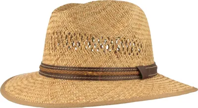 Traveller Strohhut mit Kunstledergarnitur von Hut-Breiter in beige