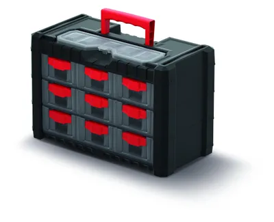 Obrázok produktu pre Prosperplast Plastový závesný organizér MULTICASE CARGO 400x200x260 červené rukoväte