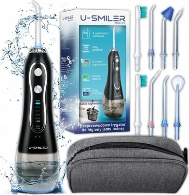 Obrázek produktu pro Bezdrátový irrigátor, 5 režimů, 8 trysek, objem 300 ml, IPX7, určený pro zubní hygienu