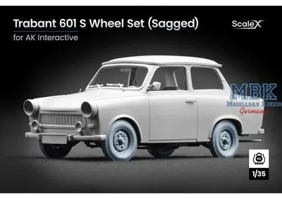 Produktbild von Scale X SCX-WM35031s Trabant 601 S Sagged Wheel Set - 1/35