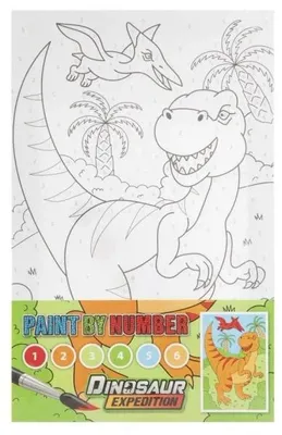 Immagine prodotto di Pittura per numeri Dino orange